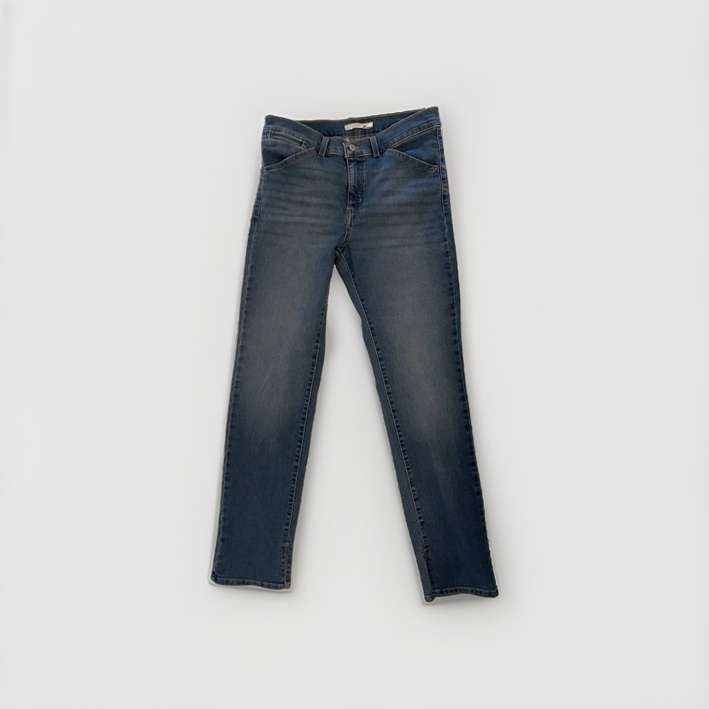 Levi's 314 Shaping Straight‎ trouser jean Womens W31 L32 Medium Wash Stretch